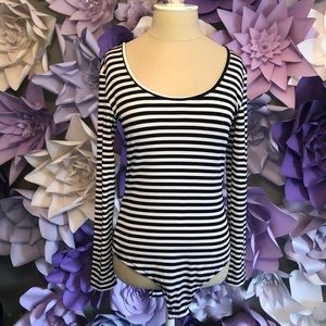 Stripped long sleeve bodysuit